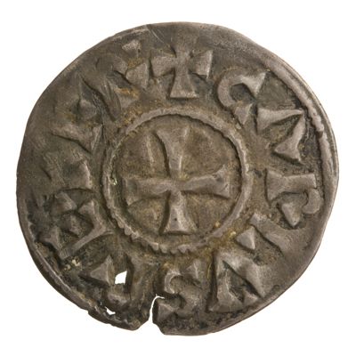 American Numismatic Society: Silver denier of Charlemagne, Narbonne ...