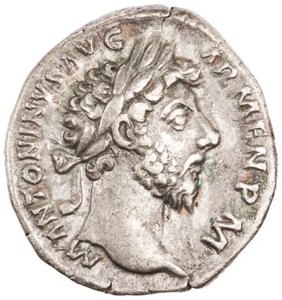 American Numismatic Society: Silver Denarius of Marcus Aurelius, Rome ...