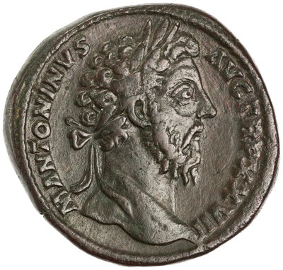 American Numismatic Society: Bronze Sestertius of Marcus Aurelius, Rome ...