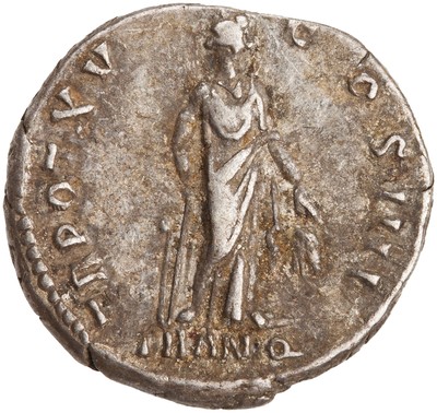 American Numismatic Society: Silver Denarius of Antoninus Pius, Rome ...