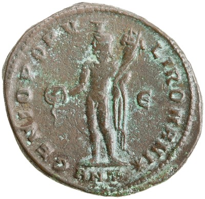 American Numismatic Society: Bronze AE1 of Diocletian, Antioch, AD 299 ...