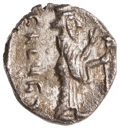 American Numismatic Society: Silver obol, Samaria. 2010.77.92